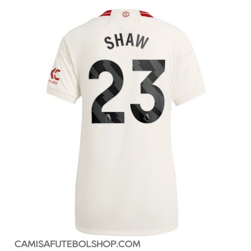 Camisa de time de futebol Manchester United Luke Shaw #23 Replicas 3º Equipamento Feminina 2023-24 Manga Curta